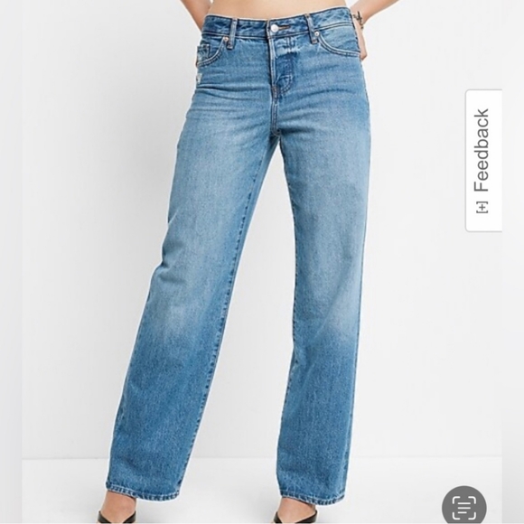 EXPRESS RELAXED STRAIGHT LOW RISE 16L washed denim jeans - Picture 1 of 6